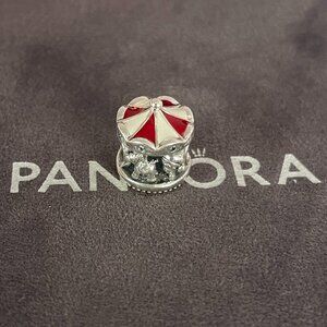 Pandora Sterling Silver Merry Go Round Carousel Love Peace Believe Holiday Charm